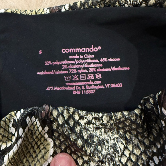 NWOT Commando Neon Snake Print Faux Leather Leggings S High Rise Tummy Control - Picture 5 of 7